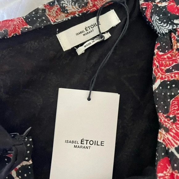 Isabel Marant floral one shoulder Esther mini dress - Picture 8 of 14